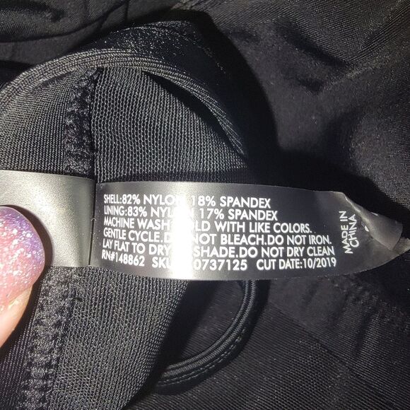 Torrid Slim Fix Wireless Lattice Front One Piece Swimsuit Black 3 3x - Picture 9 of 10